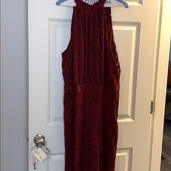 Anthropologie Pants - Burgundy lace jumpsuit from Anthropology